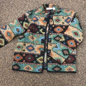 Vintage Boho Aztec Southwestern Tapestry Jacket